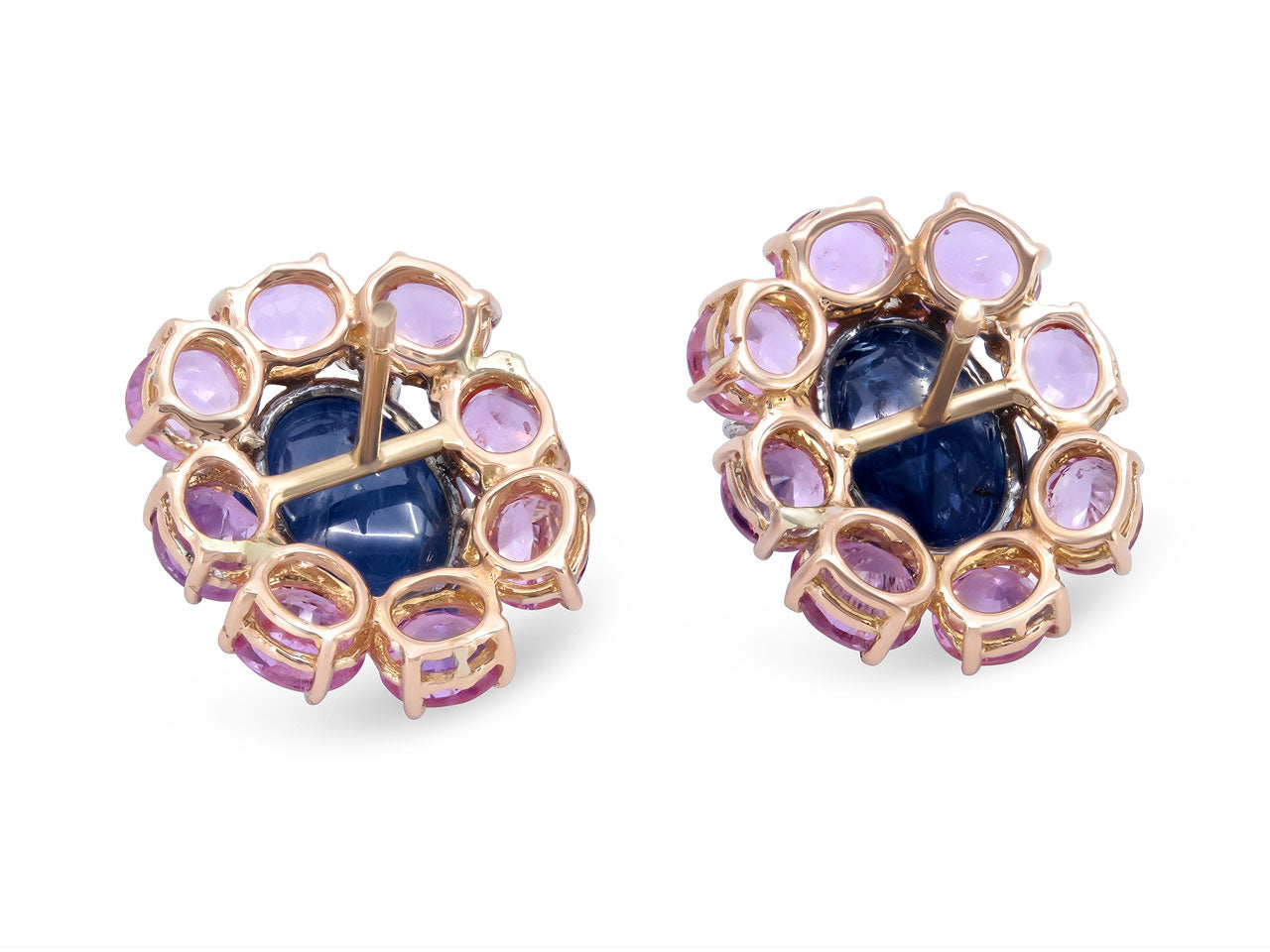 Beladora 'Bespoke' Sapphire and Diamond Earrings in 14K Rose Gold
