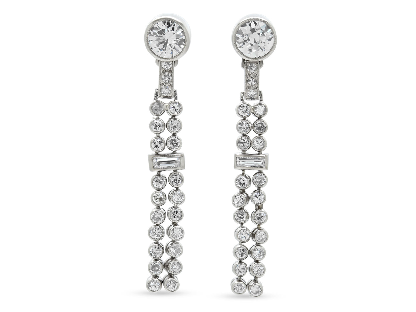 Beladora 'Reimagined' Diamond Drop Earrings in 18K White Gold