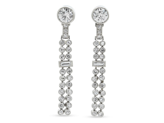 Beladora 'Reimagined' Diamond Drop Earrings in 18K White Gold