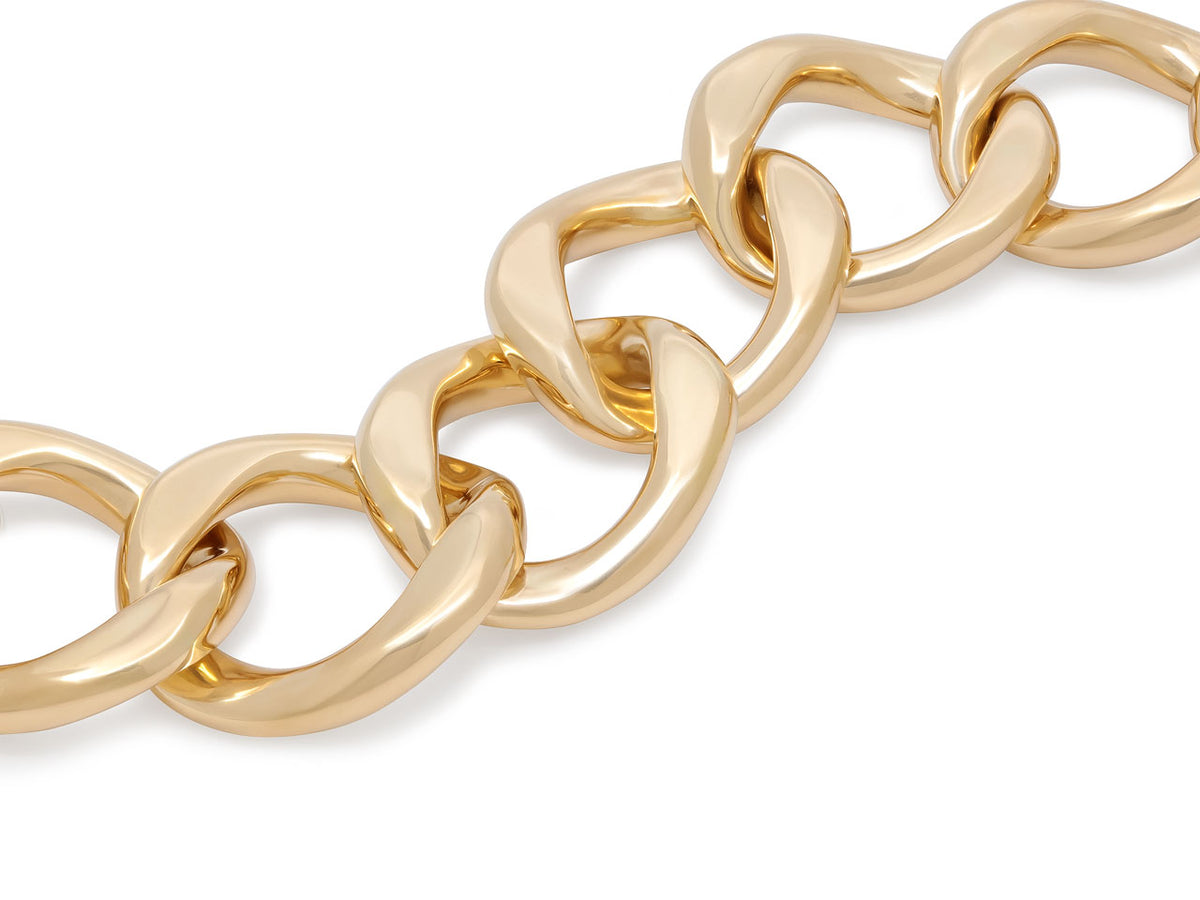 18K yellow gold bracelet with polished curb links