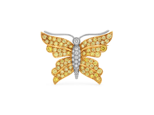 Tiffany & Co. Yellow Diamond Butterfly Brooch in 18K Gold and Platinum
