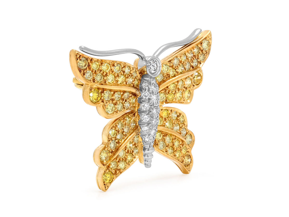 Tiffany & Co. Yellow Diamond Butterfly Brooch in 18K Gold and Platinum