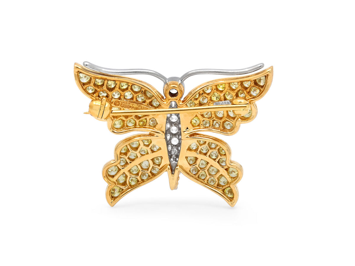 Tiffany & Co. Yellow Diamond Butterfly Brooch in 18K Gold and Platinum