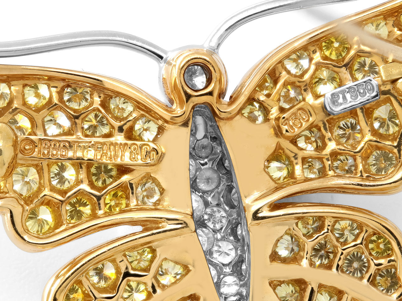 Tiffany & Co. Yellow Diamond Butterfly Brooch in 18K Gold and Platinum