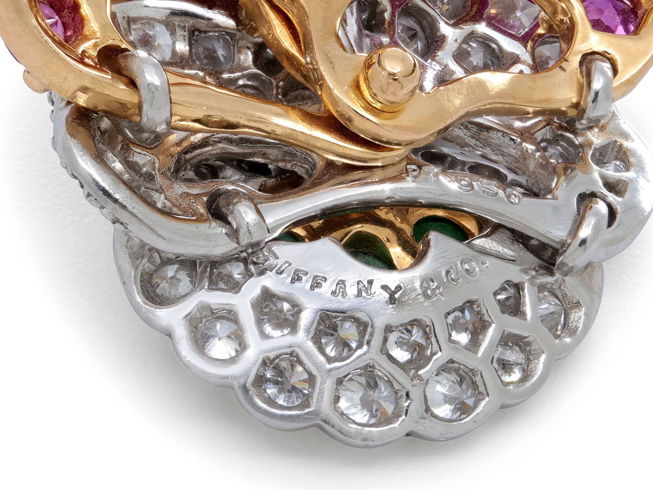 Tiffany & Co. Mid-Century Pansy Brooch Ruby, with Ruby, Diamond and Emeralds, in 18K Gold and Platinum