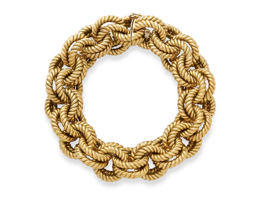 Rope Textured Bracelet in 18K Gold