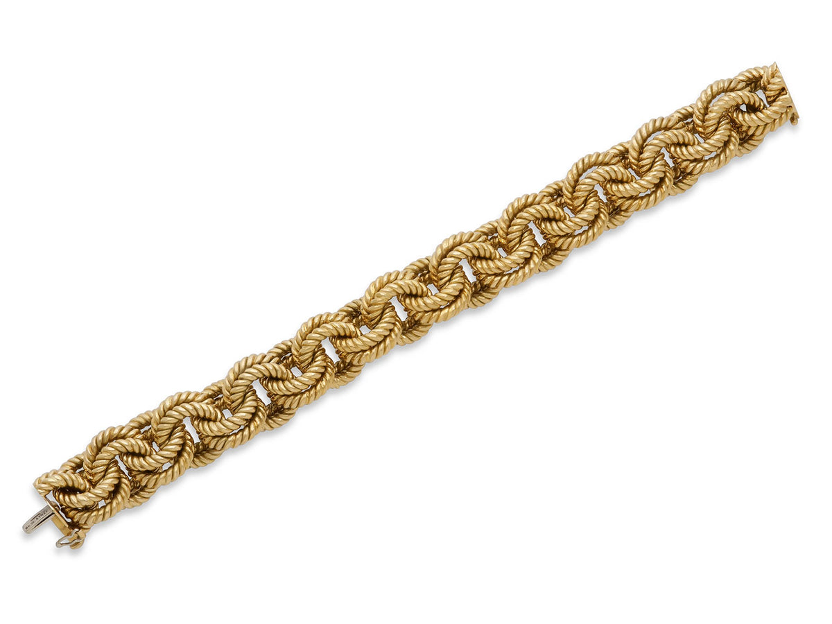Rope Textured Bracelet in 18K Gold