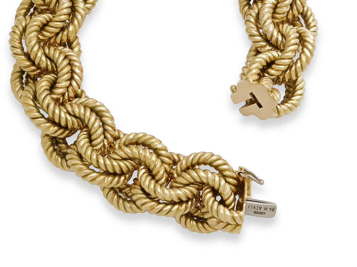Rope Textured Bracelet in 18K Gold