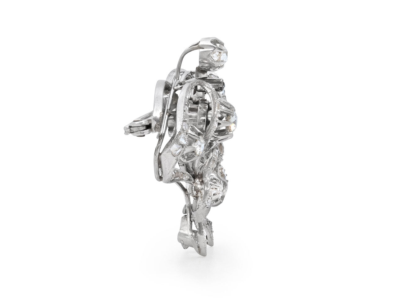 Antique Edwardian Diamond Brooch in Platinum