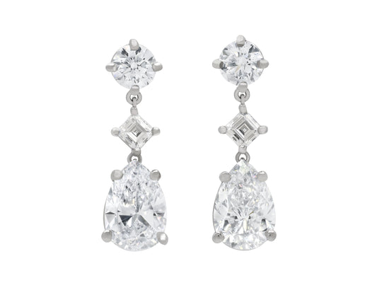 Beladora 'Bespoke' Diamond Drop Earrings in Platinum