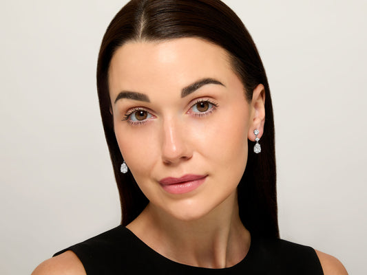 Beladora 'Bespoke' Diamond Drop Earrings in Platinum