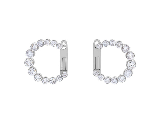 Front Back Diamond Earrings in 18K White Gold