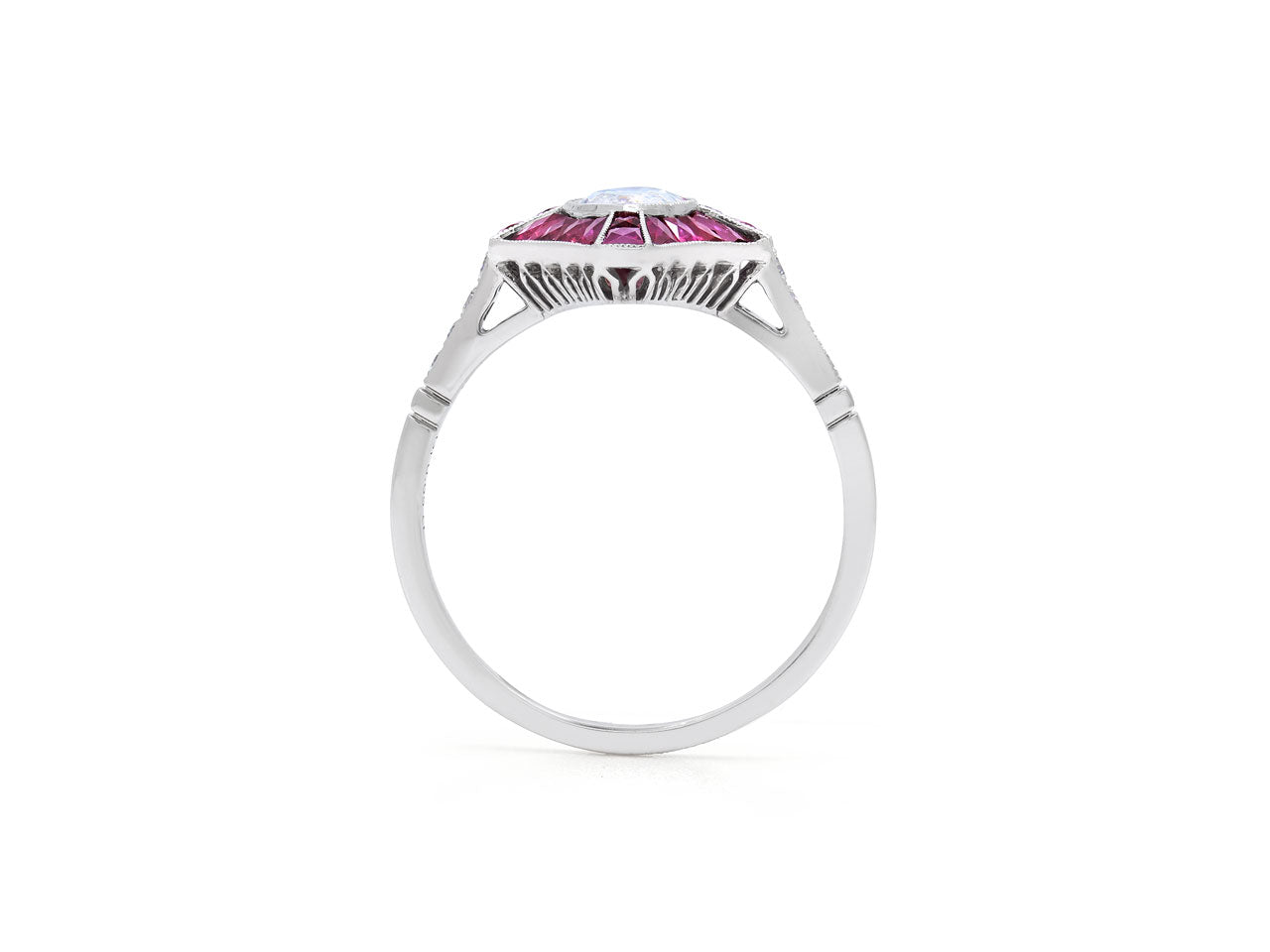 Diamond and Ruby Ring in Platinum