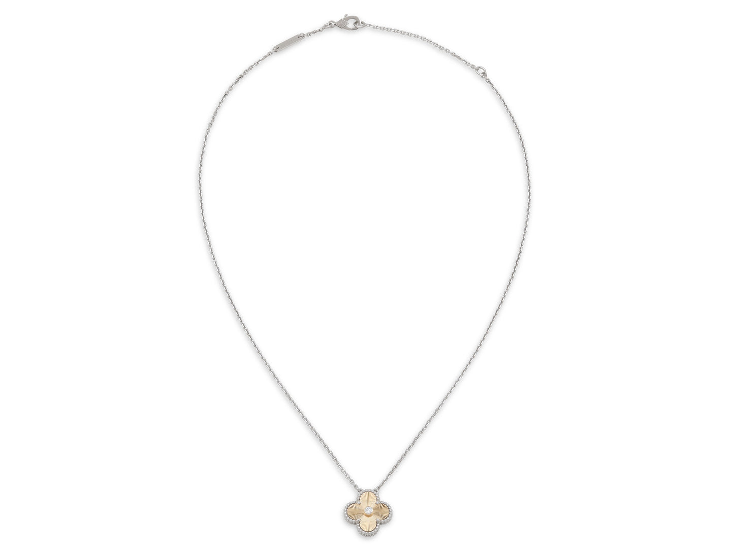 Van Cleef & Arpels Limited Edition 'Vintage Alhambra' Diamond Pendant in 18K Gold