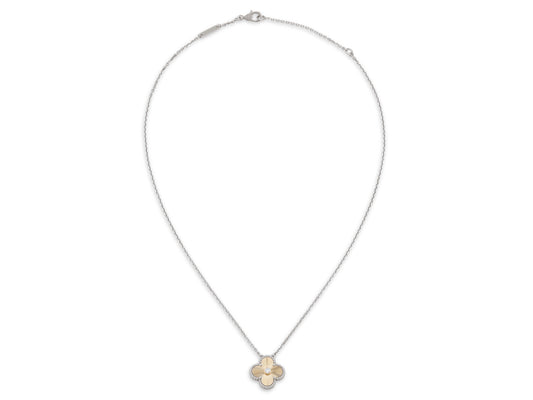 Van Cleef & Arpels Limited Edition 'Vintage Alhambra' Diamond Pendant in 18K Gold