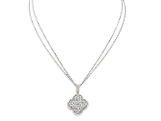 Van Cleef & Arpels 'Magic Alhambra' Long Necklace, with Diamonds, in 18K White Gold