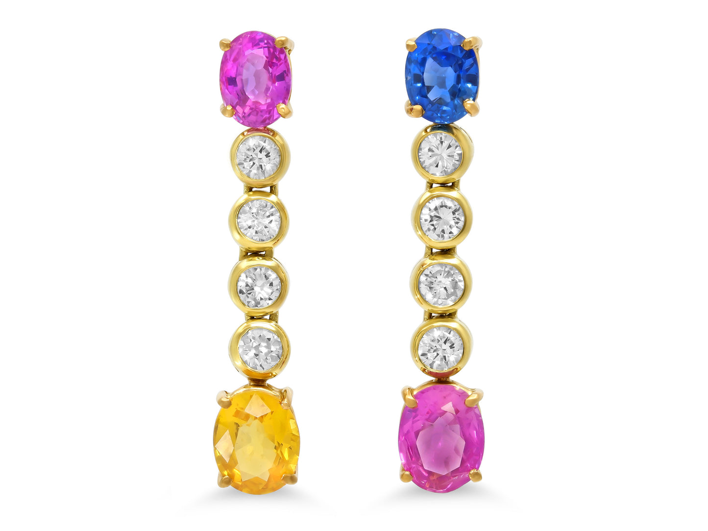 Beladora 'Reimagined' Multi-Color Sapphire and Diamond Earrings