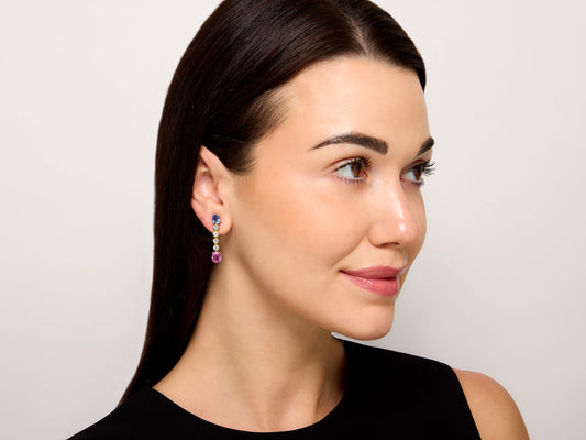 Beladora 'Reimagined' Multi-Color Sapphire and Diamond Earrings