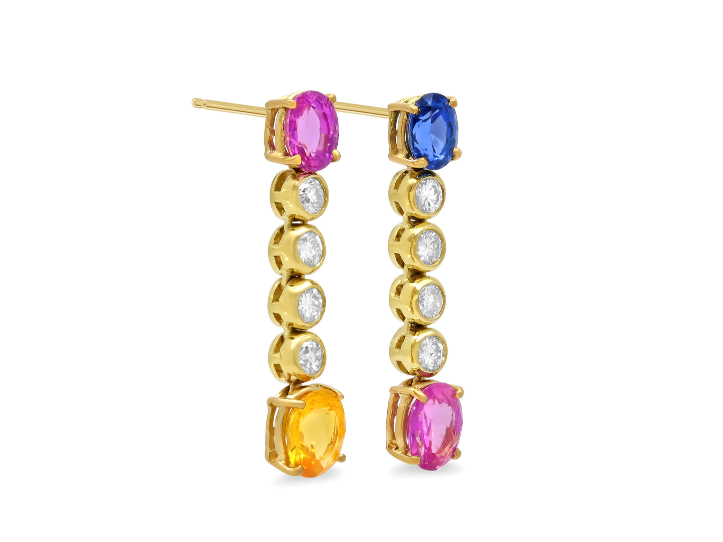 Beladora 'Reimagined' Multi-Color Sapphire and Diamond Earrings
