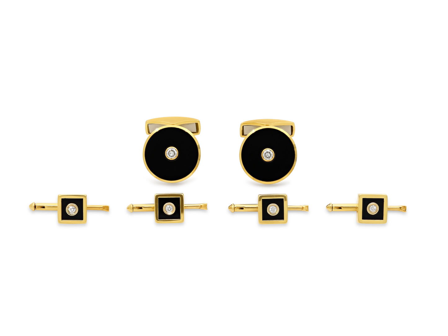 Onyx and Diamond Dress Set in 18K Gold