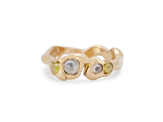 Lucifer Vir Honestus 'Organic' Diamond Ring in 18K Gold