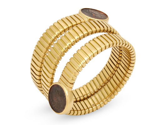 Vintage Weingrill Tubogas Ancient Coin Bracelet in 18K Gold