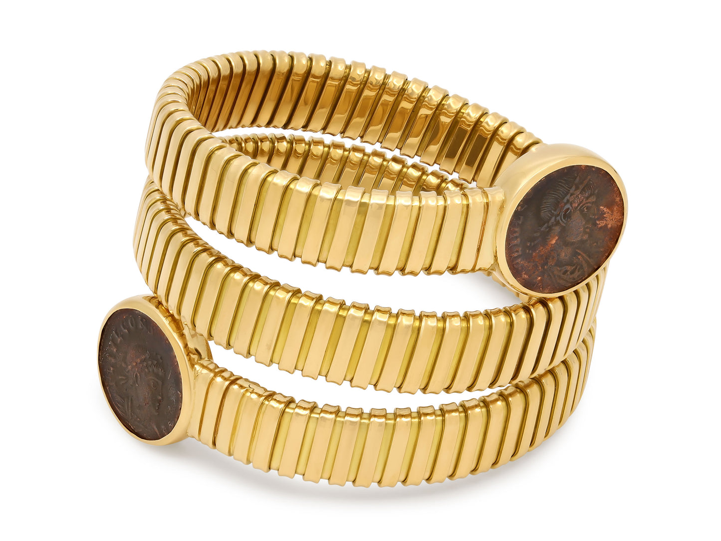 Vintage Weingrill Tubogas Ancient Coin Bracelet in 18K Gold