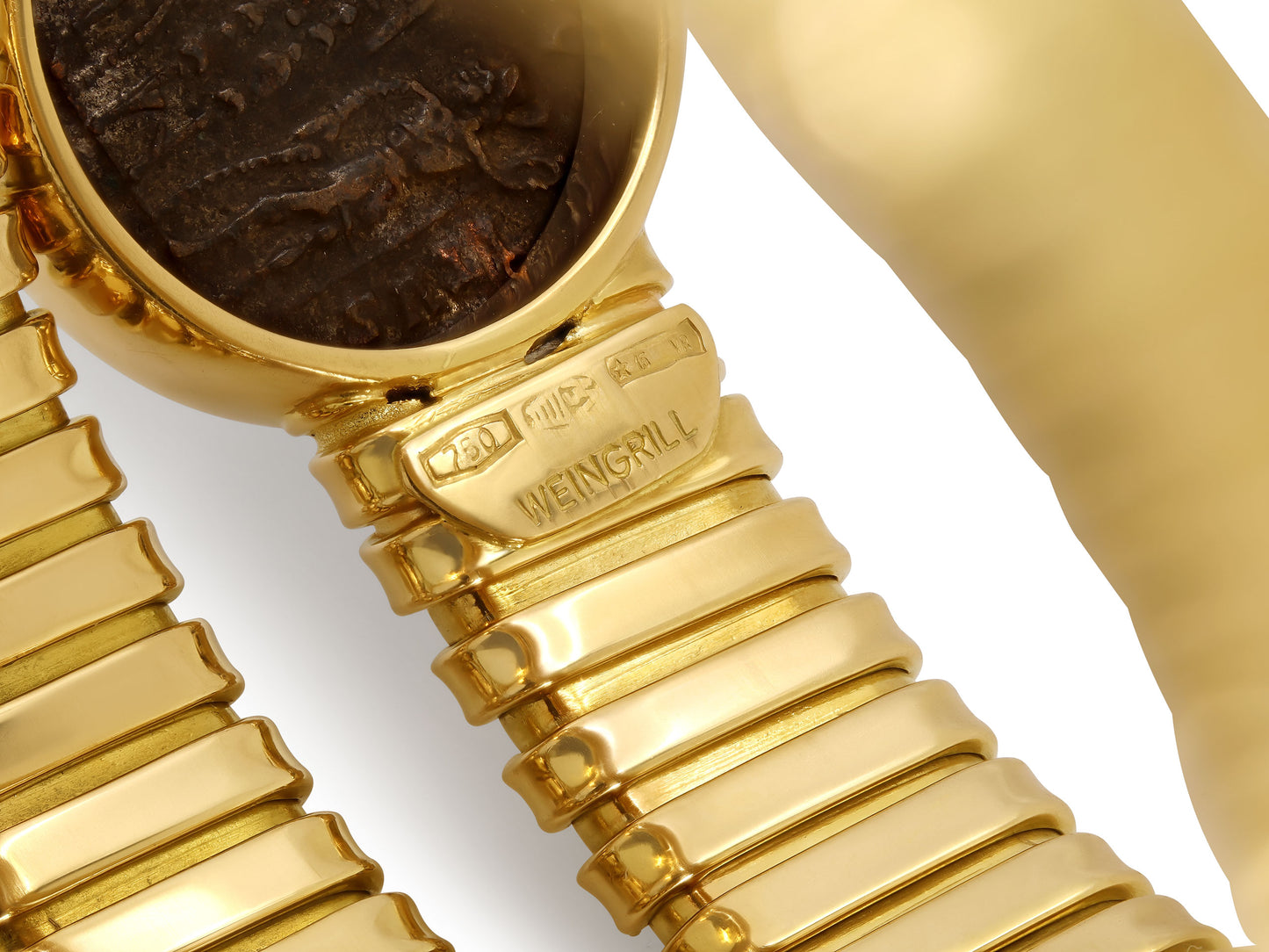 Vintage Weingrill Tubogas Ancient Coin Bracelet in 18K Gold
