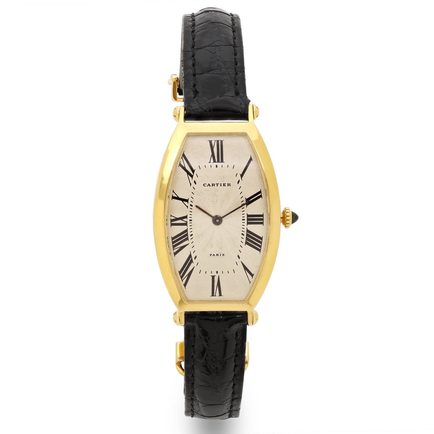 Cartier 'Tonneau' Watch in 18K Gold, with Depoloyant Buckle
