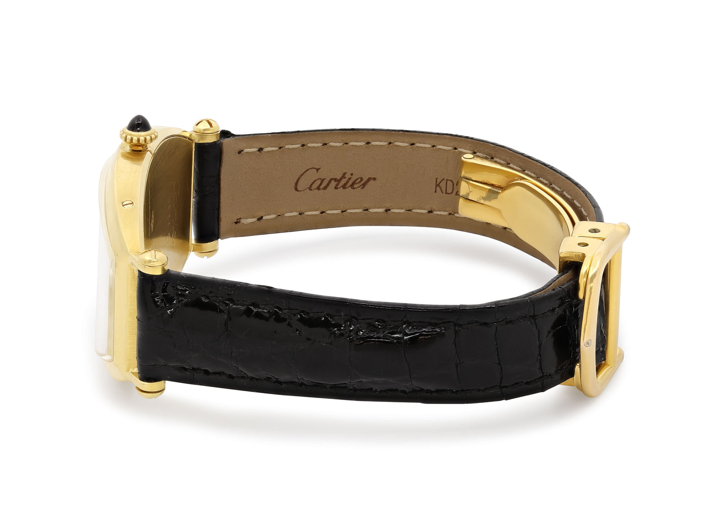 Cartier 'Tonneau' Watch in 18K Gold, with Depoloyant Buckle