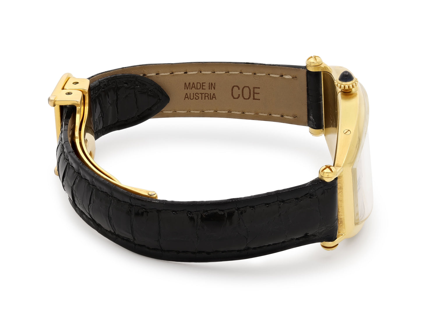 Cartier 'Tonneau' Watch in 18K Gold, with Depoloyant Buckle