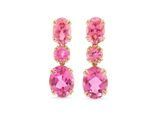 Beladora 'Bespoke' Pink Tourmaline Earrings in 18K Gold