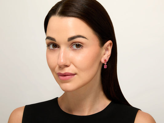 Beladora 'Bespoke' Pink Tourmaline Earrings in 18K Gold