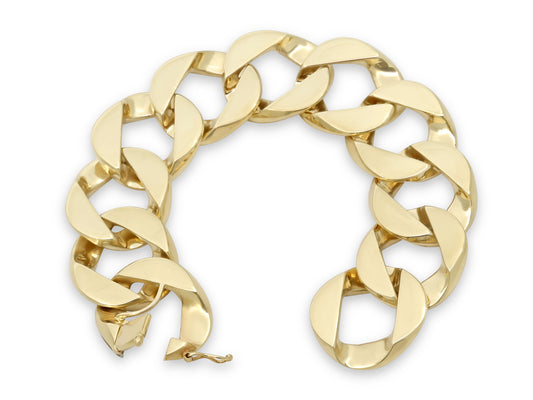 Verdura 'Curb-Link' Bracelet in 14K Gold, Large