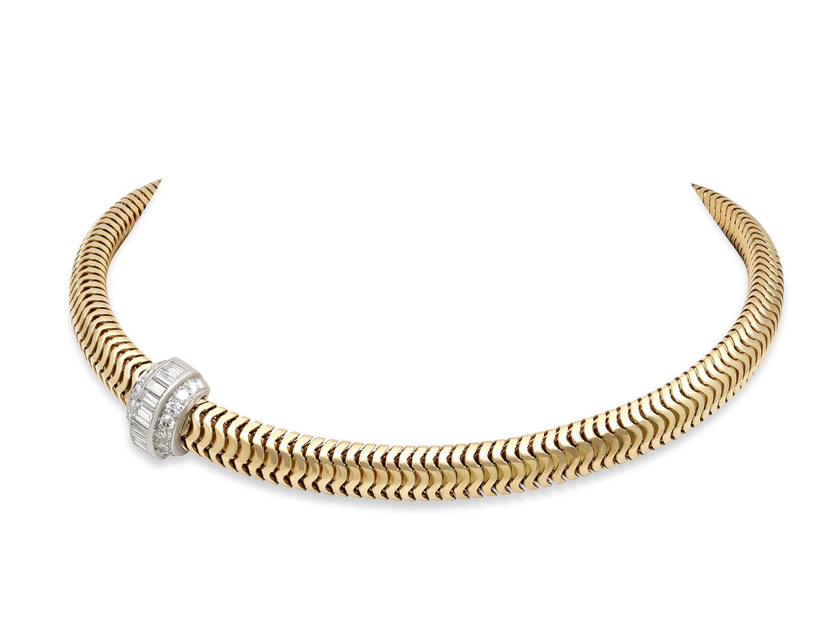 Flexible Choker with Diamond Accent in 14K Gold
