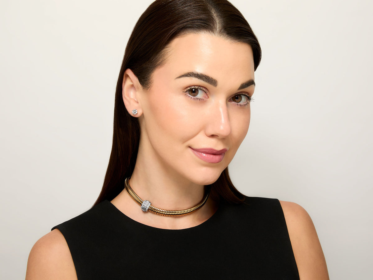 Flexible Choker with Diamond Accent in 14K Gold