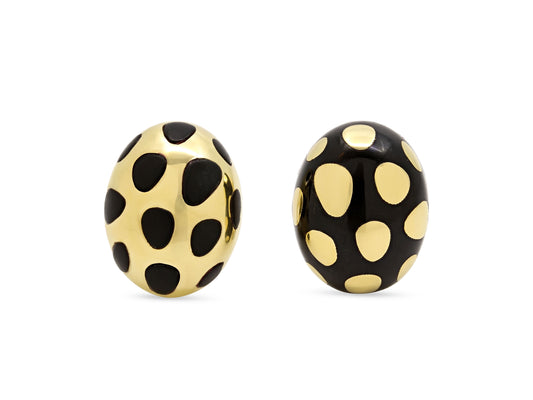 Tiffany & Co. 'Positive-Negative' Black Jade Earrings in 18K Gold, by Angela Cummings