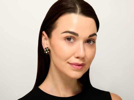 Tiffany & Co. 'Positive-Negative' Black Jade Earrings in 18K Gold, by Angela Cummings