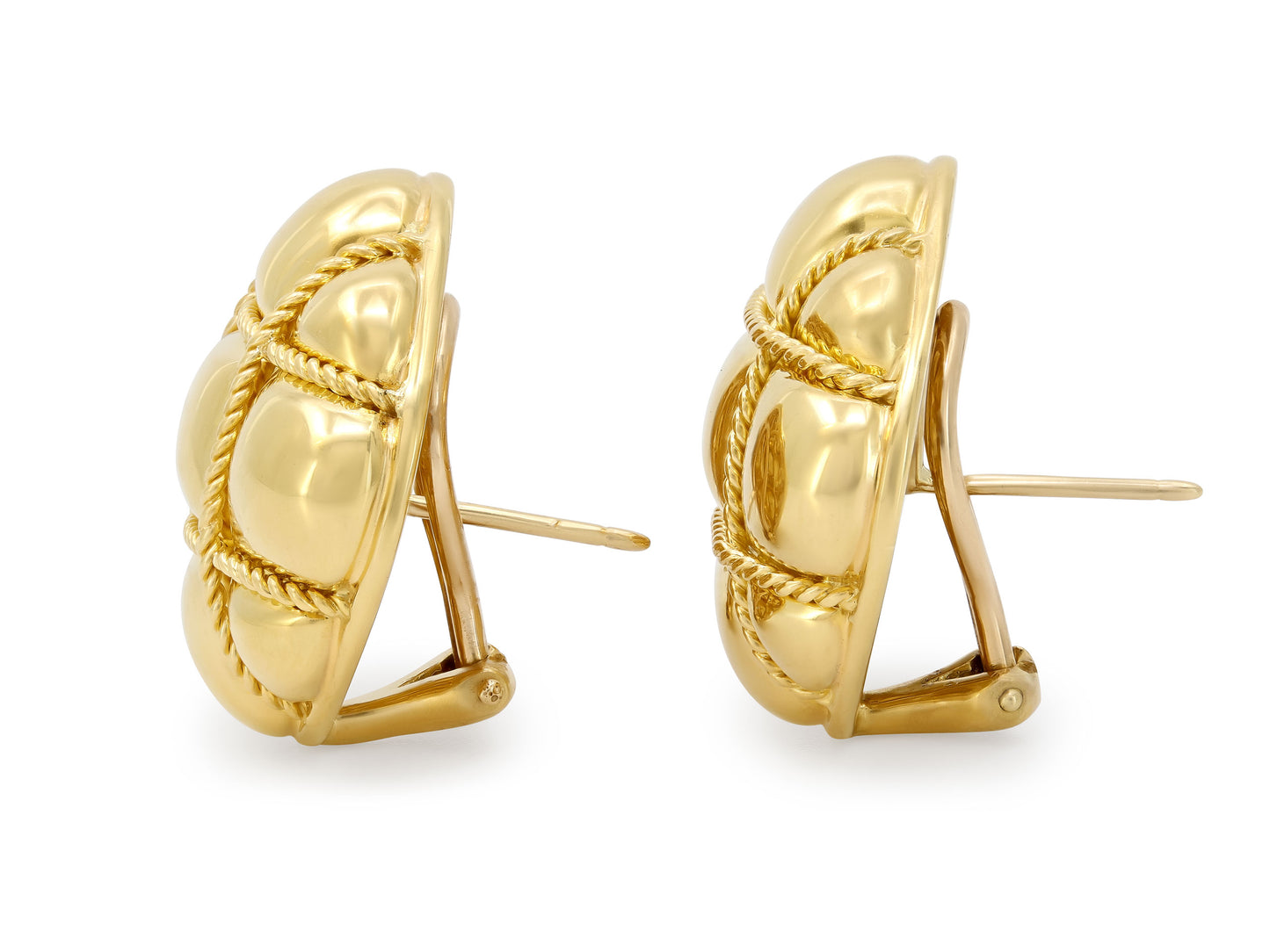 Quilted Earrings in 18K Gold