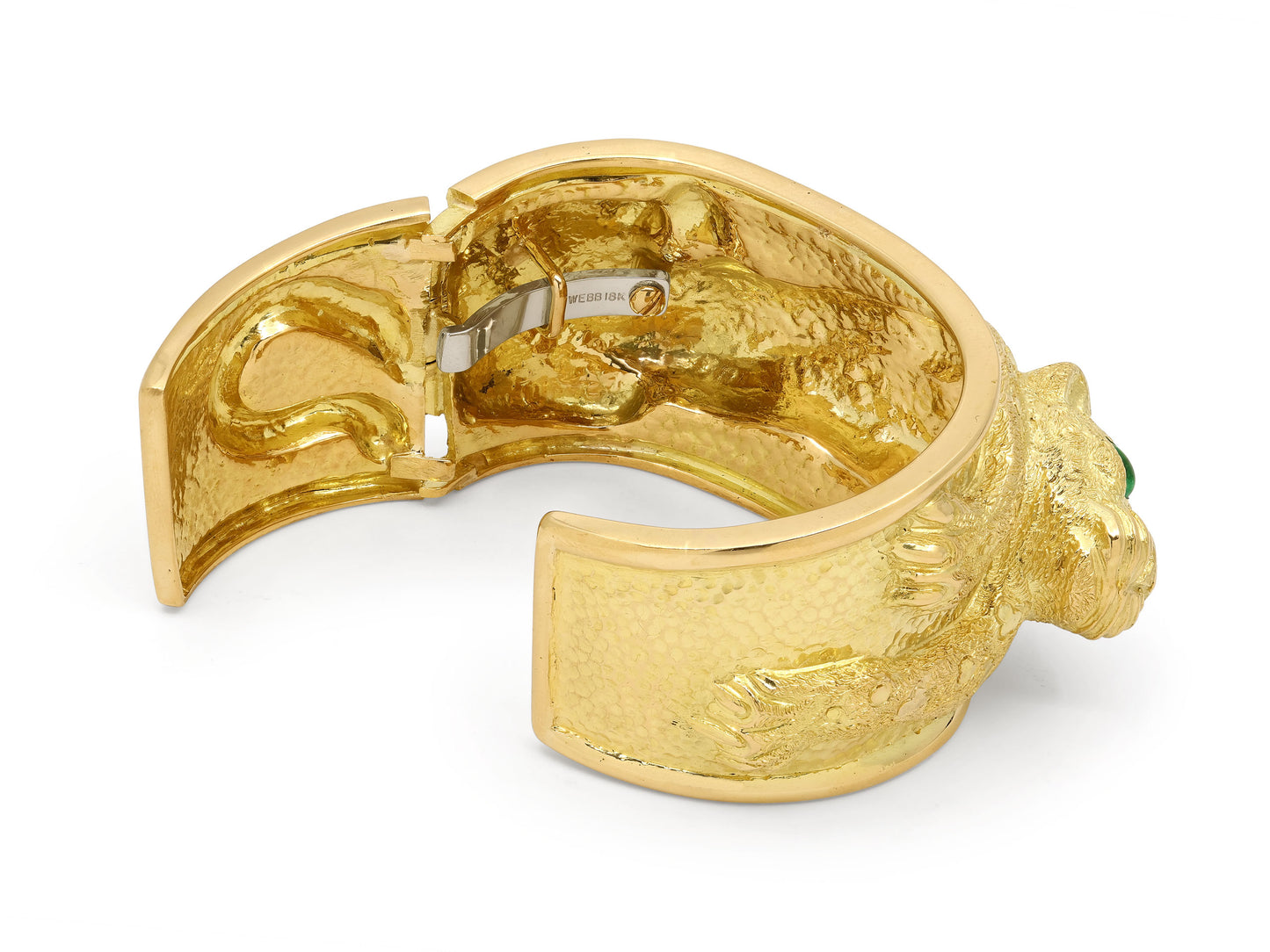 David Webb 'Repoussé Leopard Cuff' Bracelet in 18K Gold