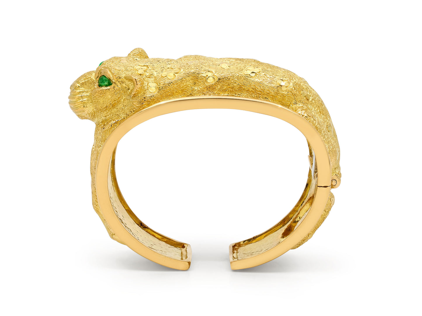 David Webb 'Repoussé Leopard Cuff' Bracelet in 18K Gold