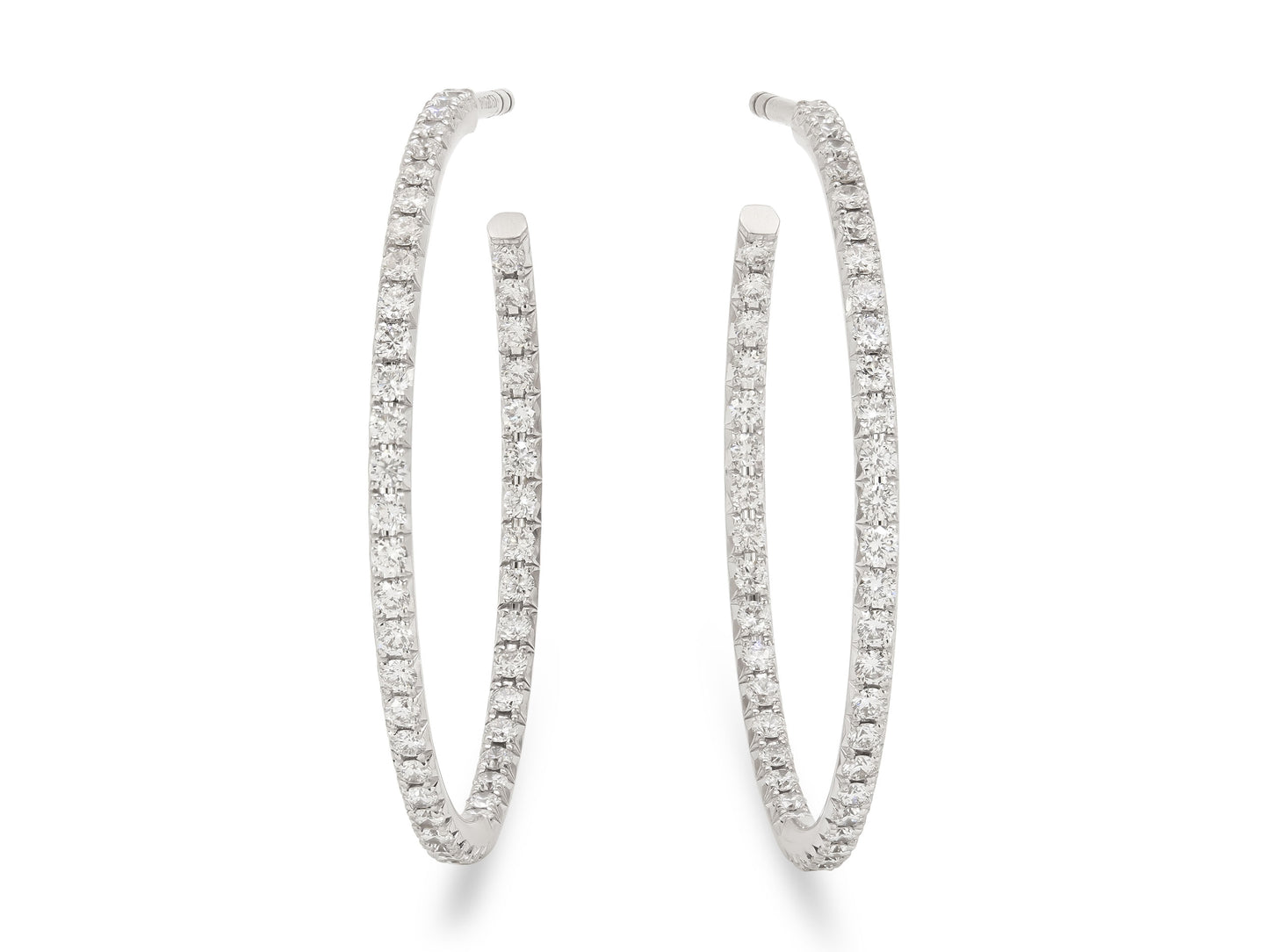 Tiffany & Co. 'Metro' Diamond Hoop Earrings in 18K White Gold, Large