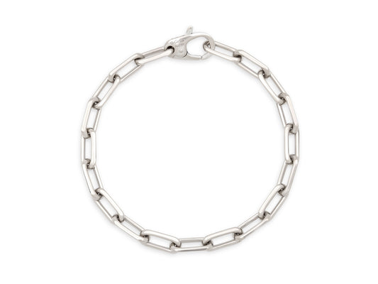 Cartier 'Santos de Cartier' Chain Bracelet in 18K White Gold, Medium Model