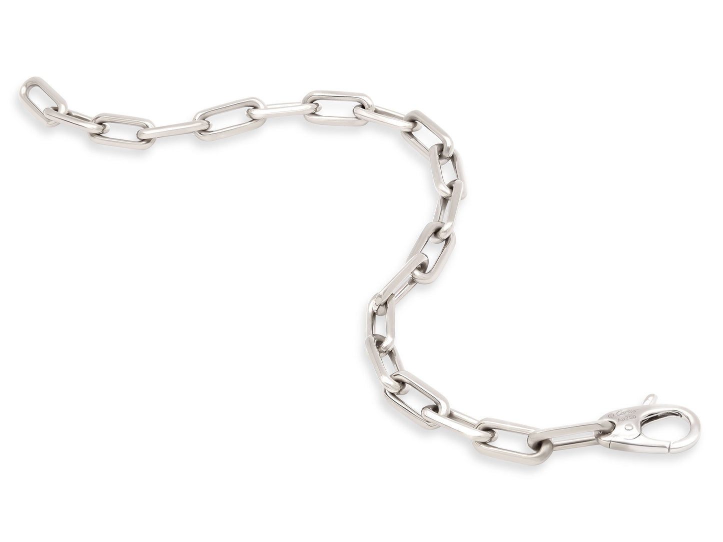 Cartier 'Santos de Cartier' Chain Bracelet in 18K White Gold, Medium Model