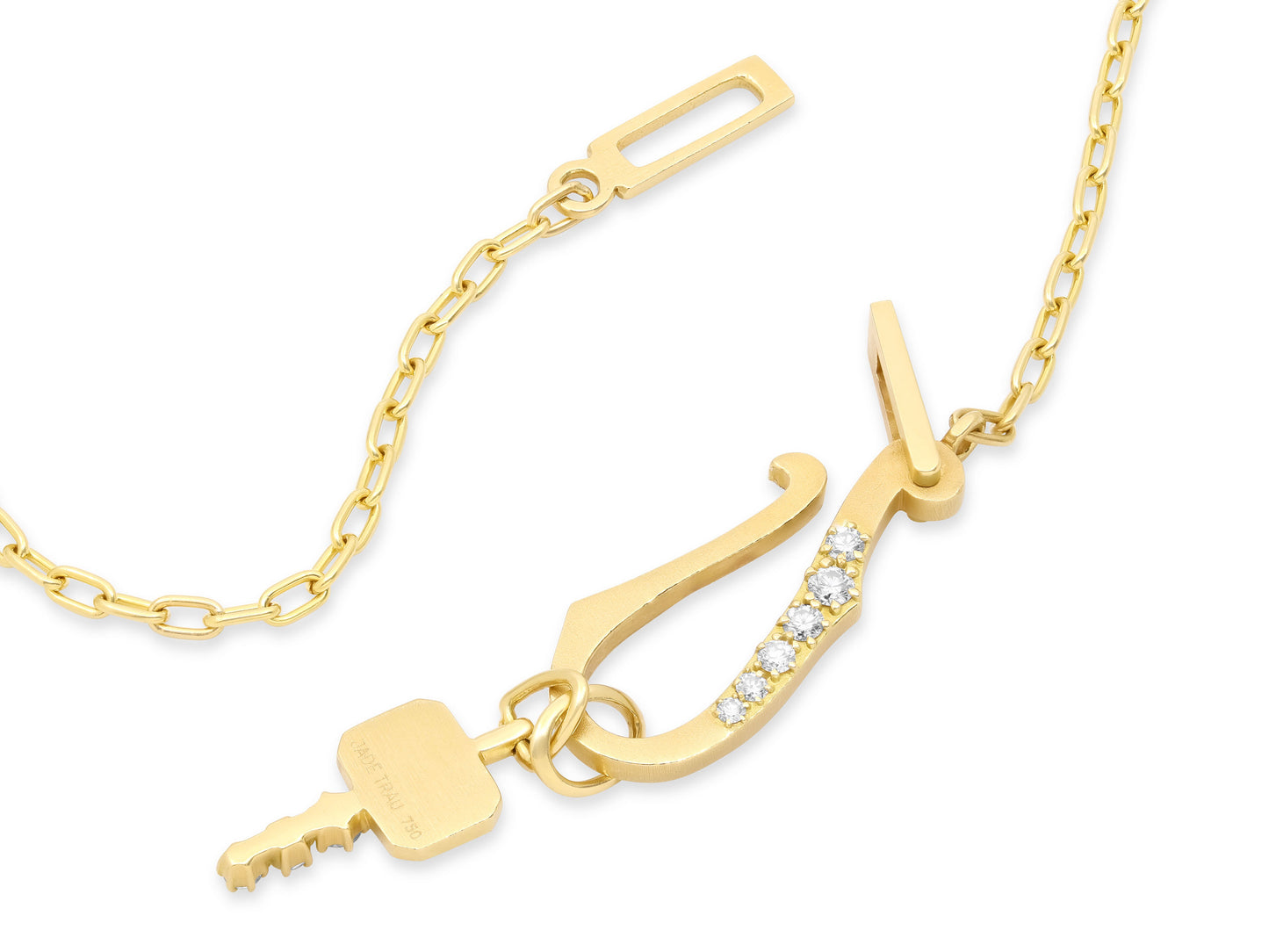 Jade Trau 'Lola' Diamond Necklace and 'Mini Catherine' Key Charm in 18K Gold