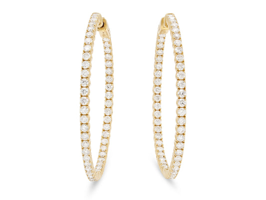 Diamond Hoop Earrings in 14K Gold