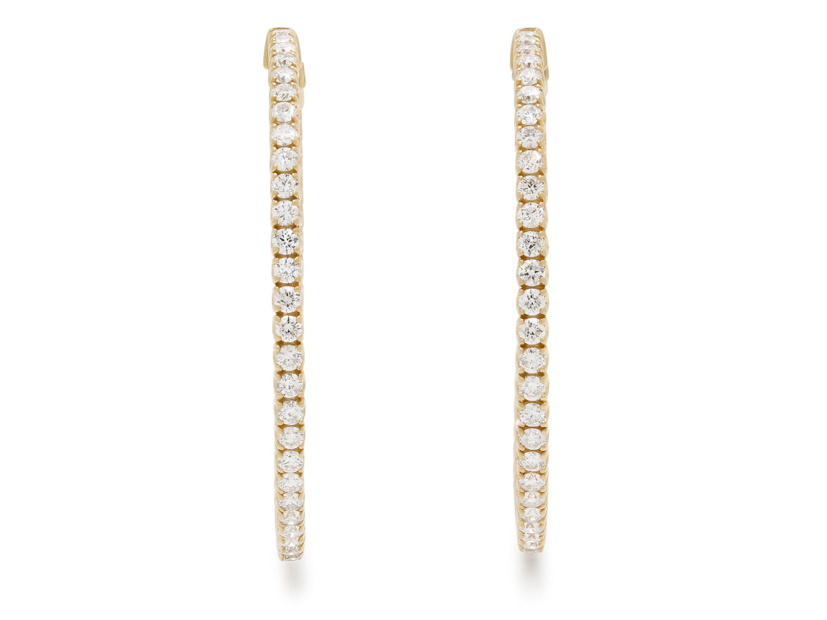 Diamond Hoop Earrings in 14K Gold