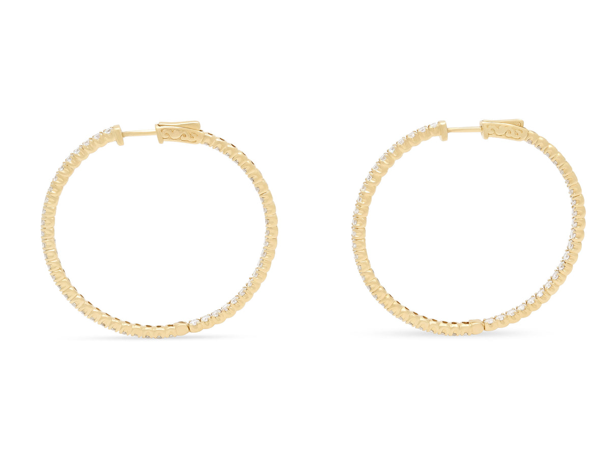 Diamond Hoop Earrings in 14K Gold