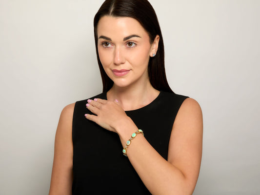 Opal and Diamond Bracelet in 18K Gold
