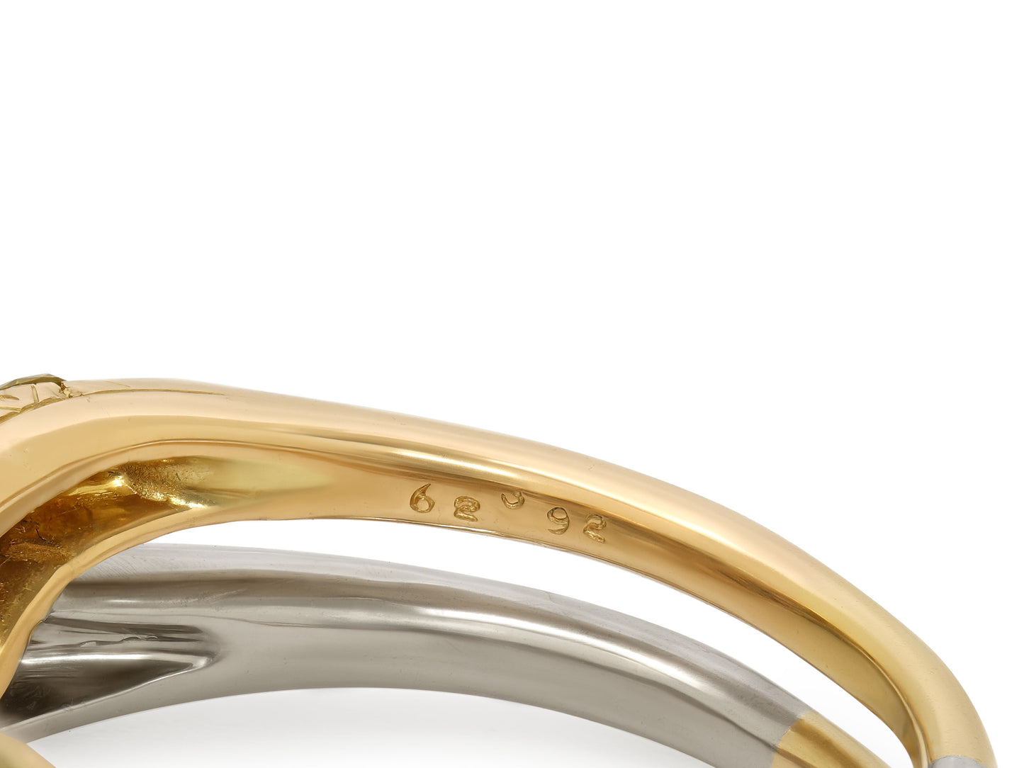 Oscar Heyman Mid-Century White and Yellow Diamond Ring in 18K Gold and Platinum